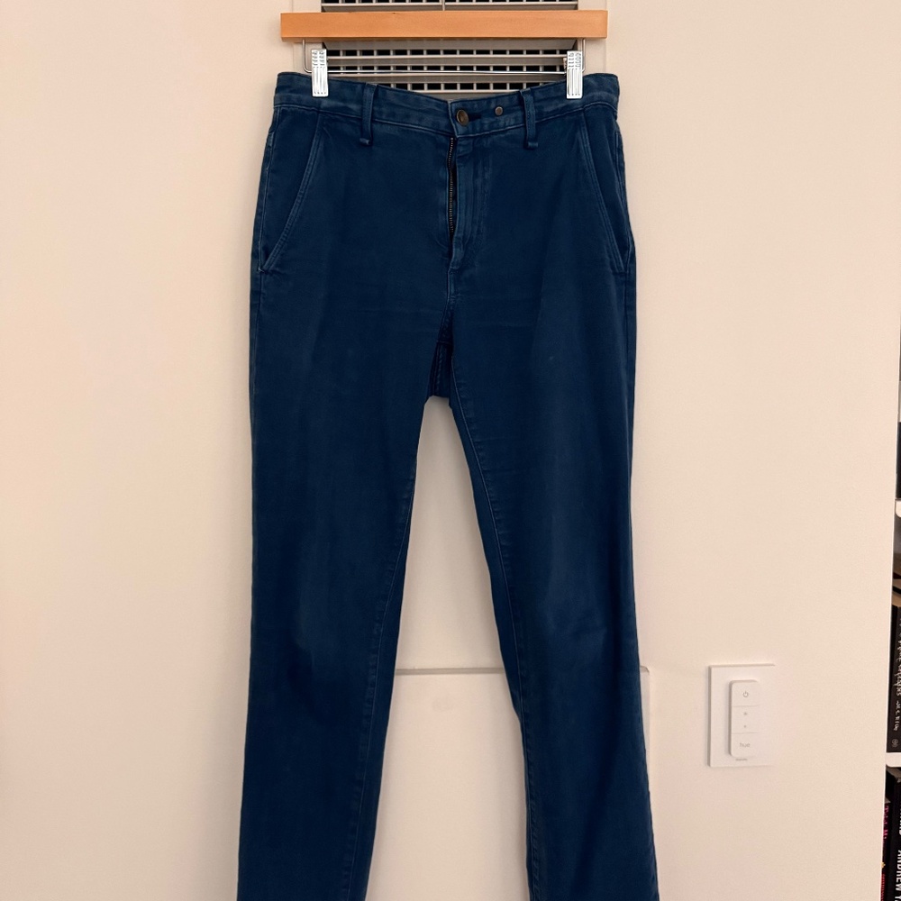Rag & Bone Fit 2 Slim Hemp Pants Real Indigo Blue Sustainable Size 30